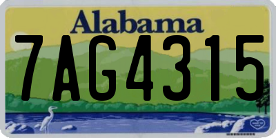 AL license plate 7AG4315