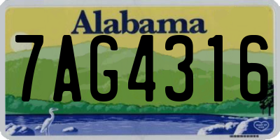 AL license plate 7AG4316