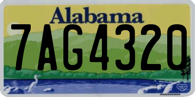 AL license plate 7AG4320