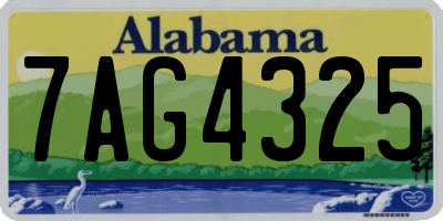 AL license plate 7AG4325