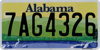 AL license plate 7AG4326