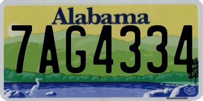 AL license plate 7AG4334