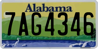 AL license plate 7AG4346