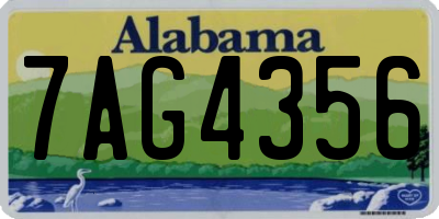 AL license plate 7AG4356