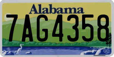 AL license plate 7AG4358