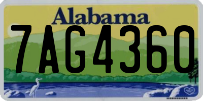 AL license plate 7AG4360