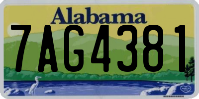 AL license plate 7AG4381