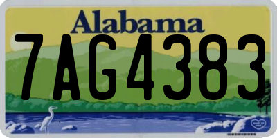 AL license plate 7AG4383