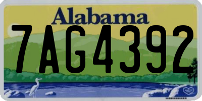 AL license plate 7AG4392
