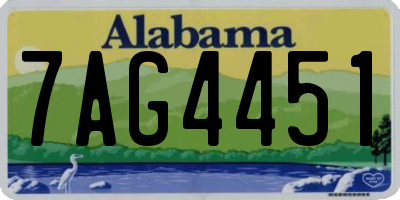 AL license plate 7AG4451