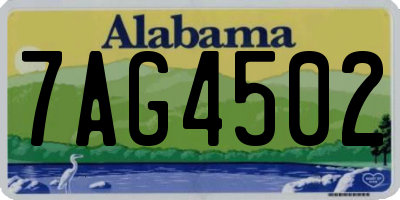 AL license plate 7AG4502