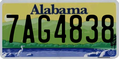 AL license plate 7AG4838