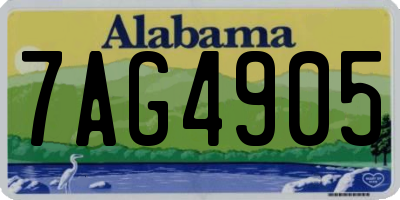 AL license plate 7AG4905