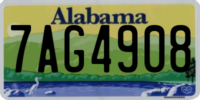 AL license plate 7AG4908