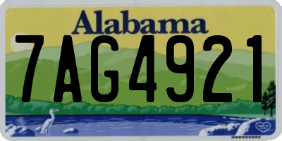 AL license plate 7AG4921