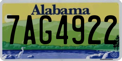 AL license plate 7AG4922