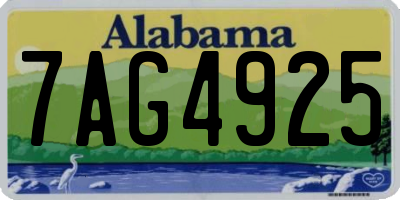 AL license plate 7AG4925