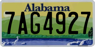 AL license plate 7AG4927