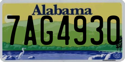 AL license plate 7AG4930