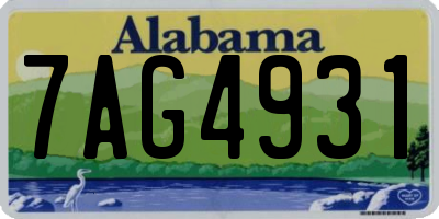 AL license plate 7AG4931
