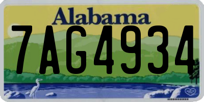 AL license plate 7AG4934