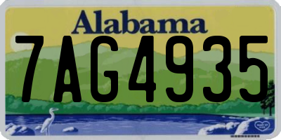 AL license plate 7AG4935