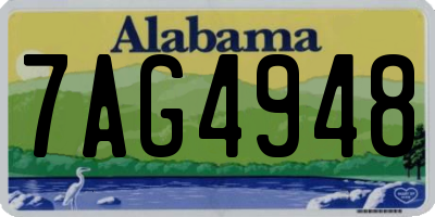 AL license plate 7AG4948