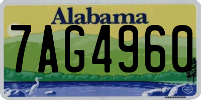 AL license plate 7AG4960