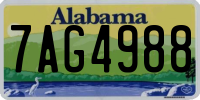 AL license plate 7AG4988