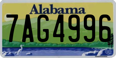 AL license plate 7AG4996