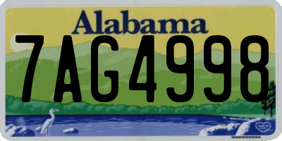 AL license plate 7AG4998