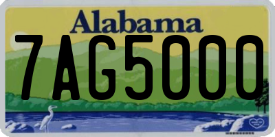 AL license plate 7AG5000