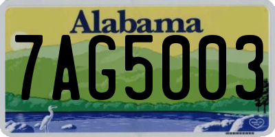 AL license plate 7AG5003