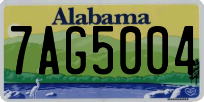 AL license plate 7AG5004