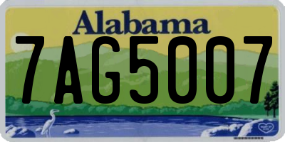 AL license plate 7AG5007