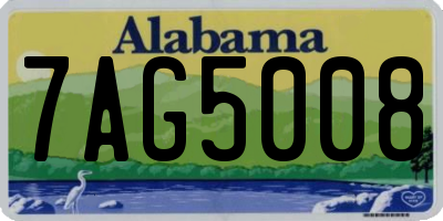 AL license plate 7AG5008
