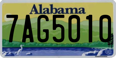 AL license plate 7AG5010