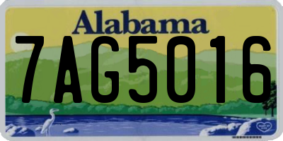 AL license plate 7AG5016