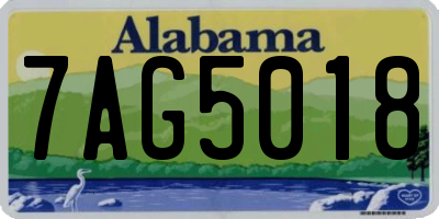 AL license plate 7AG5018