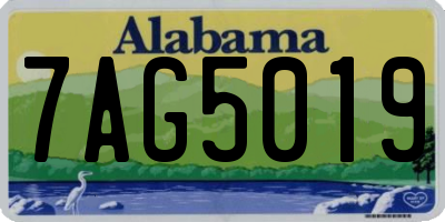 AL license plate 7AG5019
