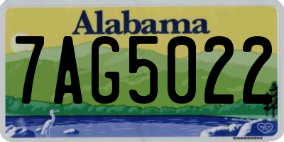 AL license plate 7AG5022