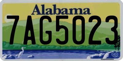 AL license plate 7AG5023
