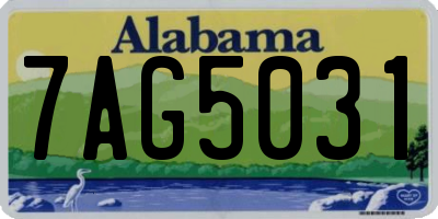 AL license plate 7AG5031