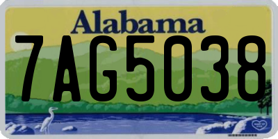 AL license plate 7AG5038