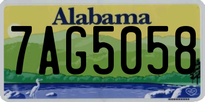 AL license plate 7AG5058