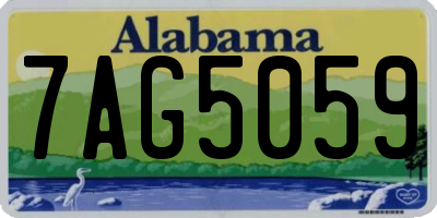 AL license plate 7AG5059