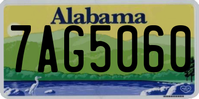 AL license plate 7AG5060