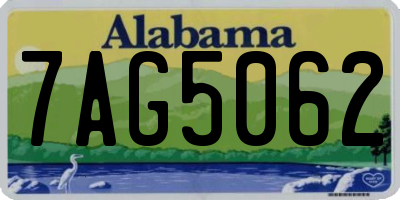 AL license plate 7AG5062
