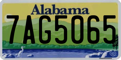 AL license plate 7AG5065