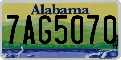 AL license plate 7AG5070